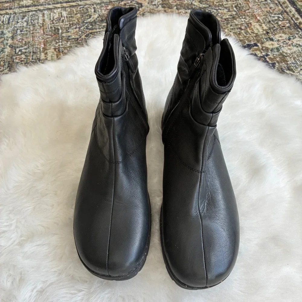 Teva Leather Womens Capistrano Comfort Ankle Bootie Zip Up Boot Black Size 10‎
